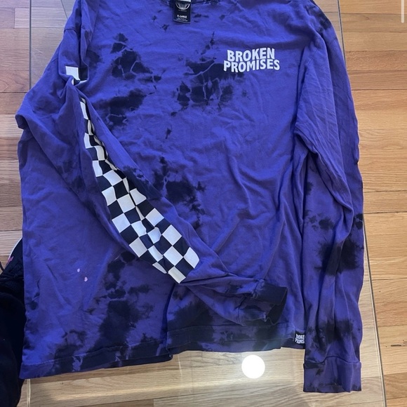 Broken Promises Purple Long Sleeve Tee X-Large purple and black - Picture 1 of 1